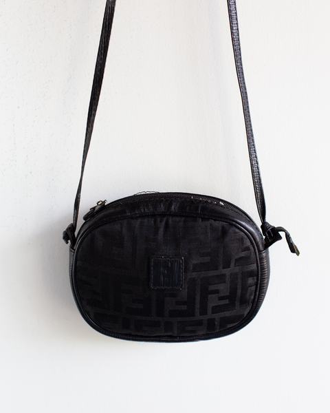Fendi Vintage Black Canvas Crossbody