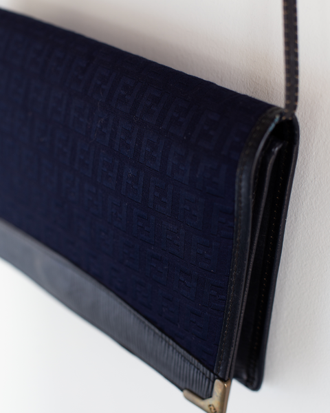 Fendi Vintage Navy Crossbody Flap Bag