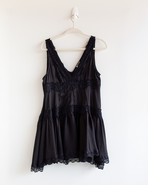 Free People Black Lace Mini Dress