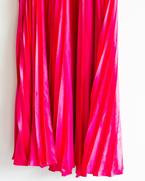Amur Pink Pleated Maxi Skirt