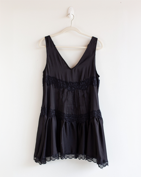 Free People Black Lace Mini Dress