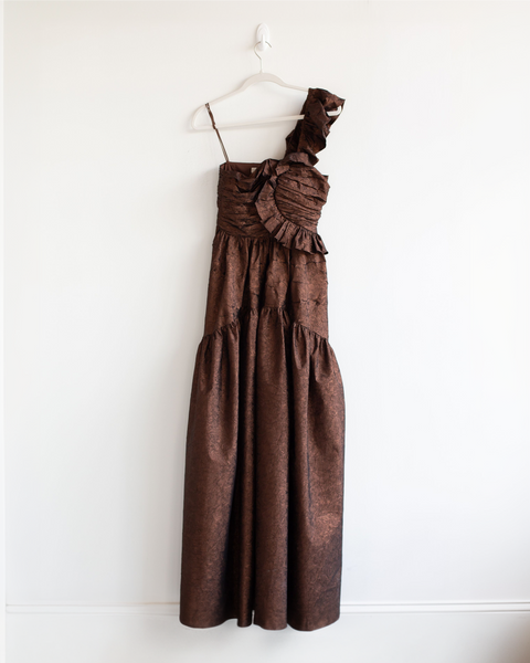 Ulla Johnson Copper One Shoulder Gown
