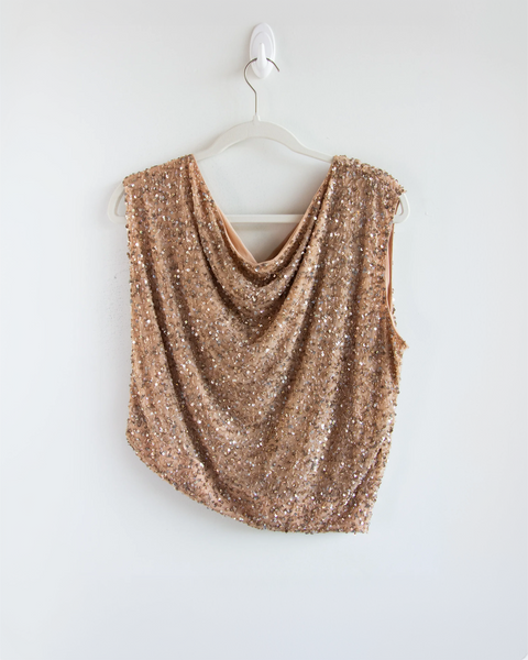 Retrofete Nude Embellished Top