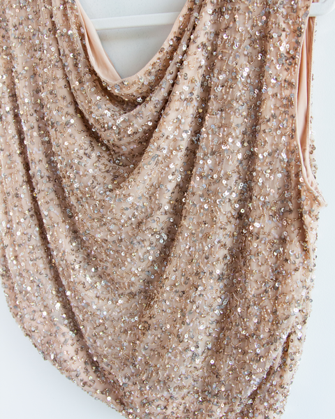 Retrofete Nude Embellished Top