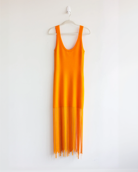 Sandro Orange Fringe Dress