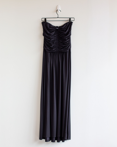 Maria Cher Black Strapless Gown