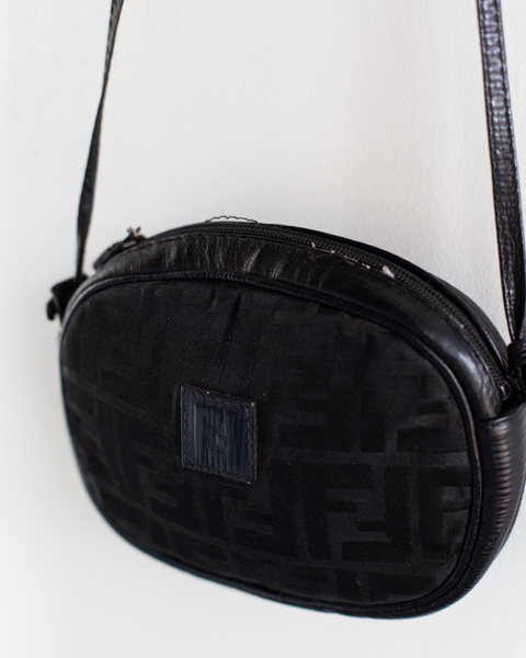 Fendi Vintage Black Canvas Crossbody