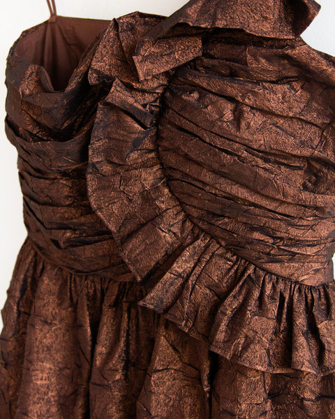 Ulla Johnson Copper One Shoulder Gown