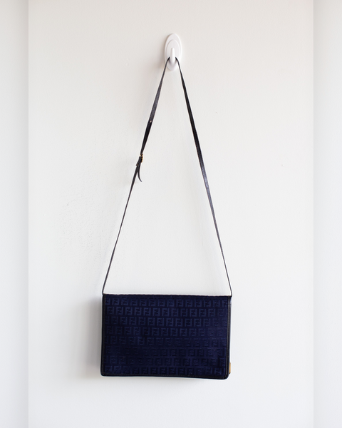Fendi Vintage Navy Crossbody Flap Bag
