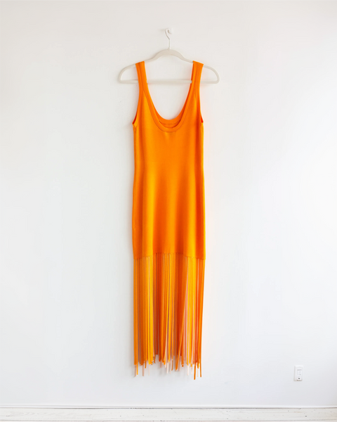Sandro Orange Fringe Dress