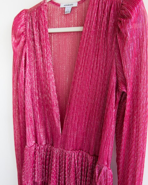 Sabina Musayev Pink Shimmer Cocktail Dress